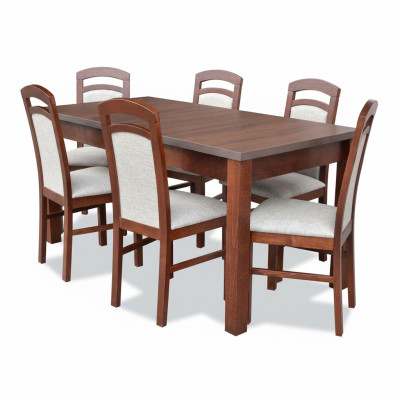 Conjunto completo de mesa de comedor + 6 sillas, juego de comedor, grupo de comedor, mesa, mesas 7 piezas