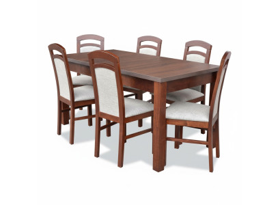 Conjunto completo de mesa de comedor + 6 sillas, juego de comedor, grupo de comedor, mesa, mesas 7 piezas