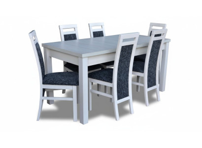 Mesa de comedor conjunto de mesa sillas de comedor 7 piezas cuero madera respaldo sillas nuevo