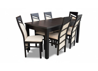 Conjunto completo de comedor: silla con respaldo, mesa, 6 sillas. Conjunto de comedor de lujo de 7 piezas.