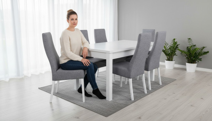 Conjunto completo de mesa de comedor 6 sillas comedor conjunto de mesa de madera mesas 7 piezas nuevo.