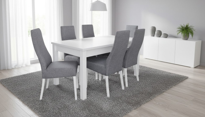 Conjunto completo de mesa de comedor 6 sillas comedor conjunto de mesa de madera mesas 7 piezas nuevo.