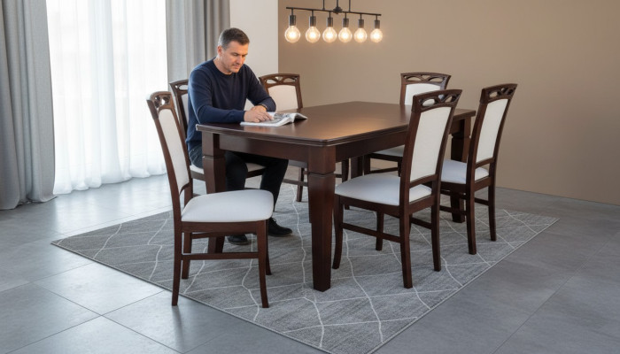 Comedor mesas de madera conjunto de comedor silla grupo nuevo mesa 6 sillas de diseño 7 piezas.