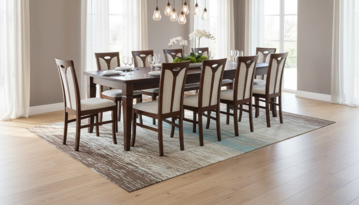 Conjunto completo de mesa de comedor con 12 sillas, conjunto de comedor, grupo de comedor de madera, mesas de mesa de 13 piezas.