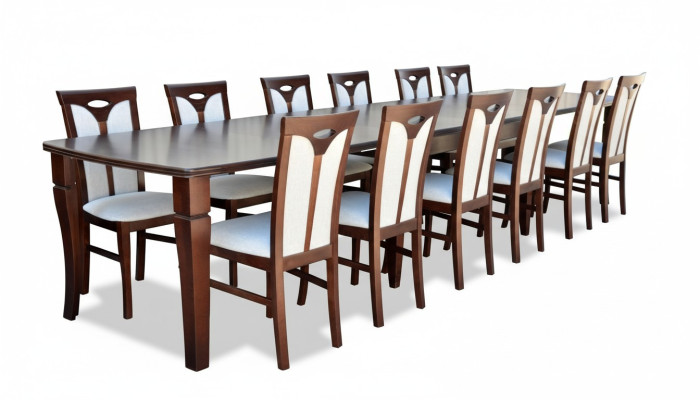 Conjunto completo de mesa de comedor con 12 sillas, conjunto de comedor, grupo de comedor de madera, mesas de mesa de 13 piezas.