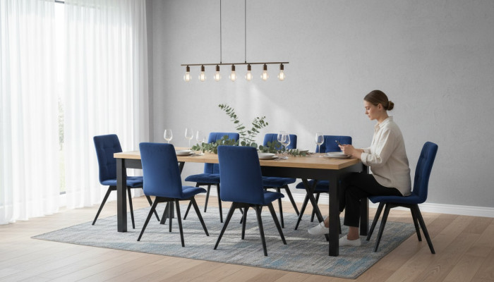 Comedor 6 sillas 7 piezas set Silla de comedor rectangular Grupo de sillas