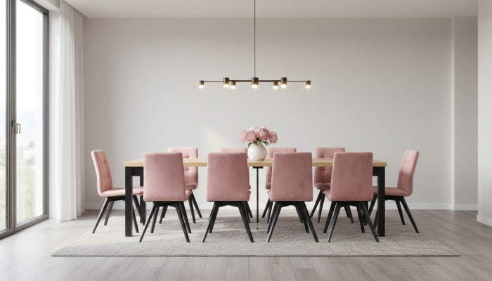 Muebles de comedor modernos Mesa de comedor + 6 sillas Conjunto completo de 7 piezas Grupo