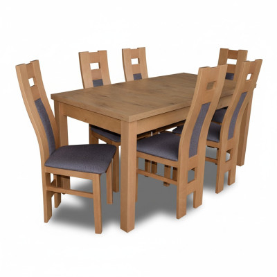 Comedor 6 sillas con respaldo 7 piezas Conjunto Clásico Mesa de comedor Grupo de sillas de lujo