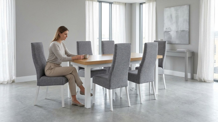 Conjunto completo de comedor con mesa, 4 sillas, juego de 7 piezas. Mesa de comedor de madera, nuevo.