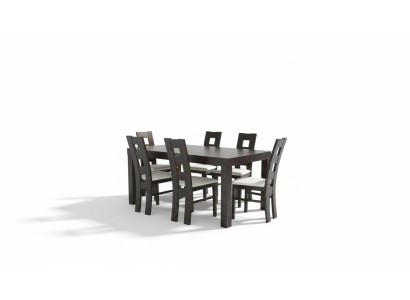 Muebles clásicos de comedor. Conjunto de silla con respaldo y mesa. Set de 7 piezas. Clásico.