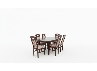 Juego de comedor moderno de 7 piezas. Conjunto clásico de mesa y 6 sillas en grupo.