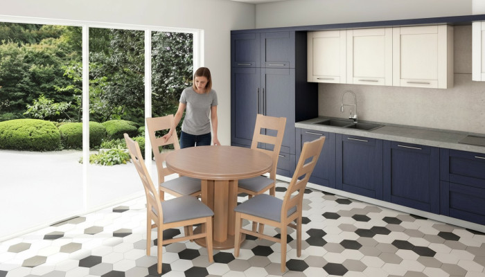 Mesa de comedor con 4 sillas Juego de comedor Grupo de comedor de madera de 5 piezas Conjunto de mobiliario