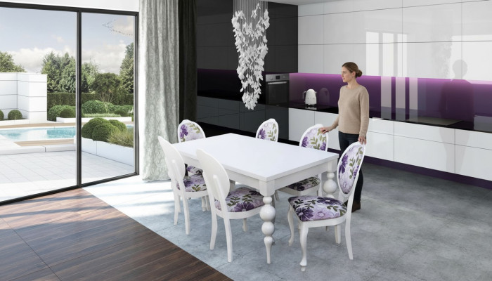 Mesa de comedor 6 sillas Juego de comedor Set de comedor Mesa clásica de 7 piezas Silla nueva