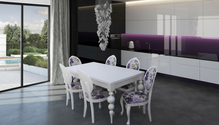 Mesa de comedor 6 sillas Juego de comedor Set de comedor Mesa clásica de 7 piezas Silla nueva