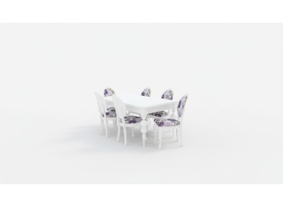 Mesa de comedor 6 sillas Juego de comedor Set de comedor Mesa clásica de 7 piezas Silla nueva