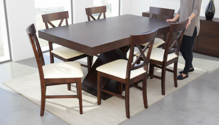 Mesa de comedor conjunto de cómoda de diseño de 7 piezas Set de sillas modernas de muebles