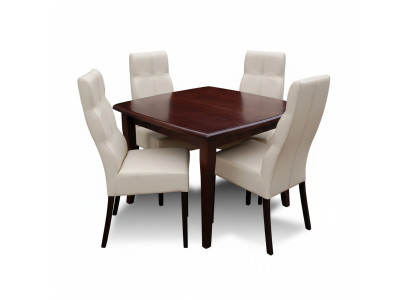 Juego de comedor de lujo de 5 piezas en marrón de madera, muebles, 4 sillas, mesa, estilo moderno, nuevo.