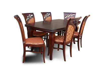 Muebles de diseño Mesa 6 sillas Comedor Set de Muebles de Mesa de Asiento de Madera de 7 piezas.