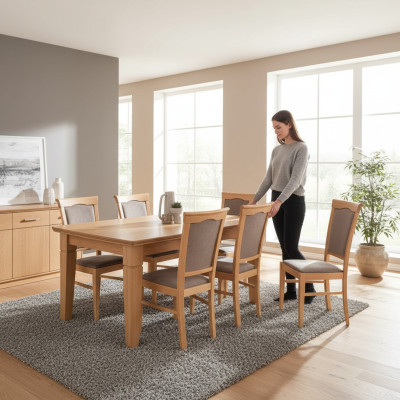Juego de comedor completo con mesa y 4 sillas de madera conjunto de comedor 5 piezas.