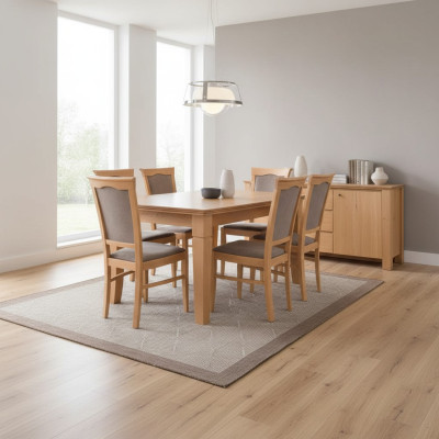 Juego de comedor completo con mesa y 4 sillas de madera conjunto de comedor 5 piezas.