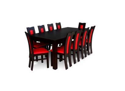 Mesa de comedor Juego de comedor Grupo de comedor Mesa clásica Set de 11 piezas Silla 10x Sillas