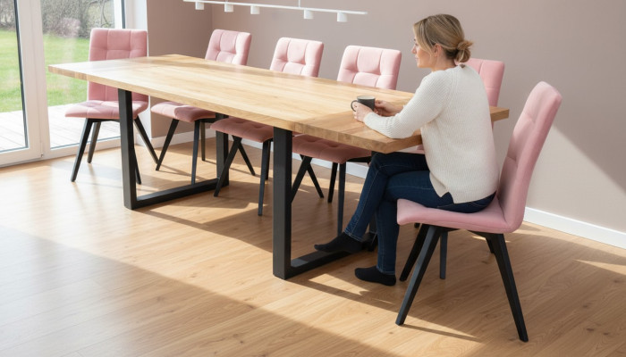 Mesa de comedor 6 sillas Juego clásico de comedor de 7 piezas Rectangular Mesa Silla