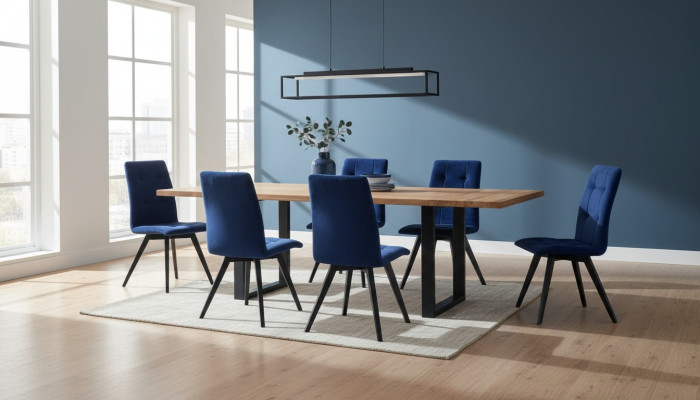 Conjunto completo de comedor - mesa, 6 sillas, grupo de comedor de madera 7 piezas.