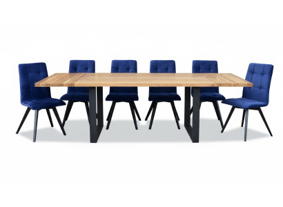 Conjunto completo de comedor - mesa, 6 sillas, grupo de comedor de madera 7 piezas.