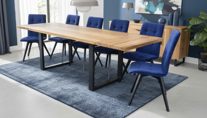 Juego de mesa de comedor clásico con mesa de madera y 6 sillas, conjunto de 7 piezas.
