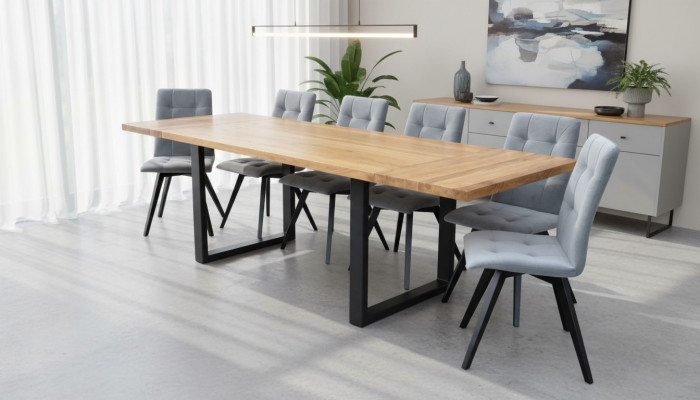 Mesa de comedor 6 sillas Juego clásico de comedor de 7 piezas rectangular Mesa Silla