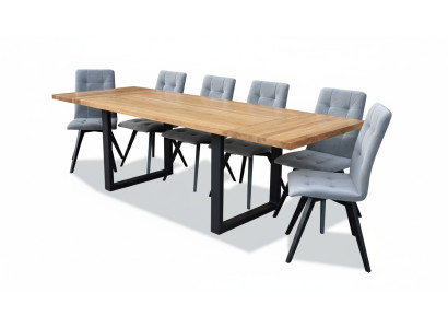 Mesa de comedor 6 sillas Juego clásico de comedor de 7 piezas rectangular Mesa Silla