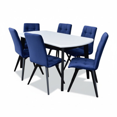 Juego de comedor completo con mesa de comedor y 6 sillas de madera.