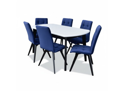 Juego de comedor completo con mesa de comedor y 6 sillas de madera.