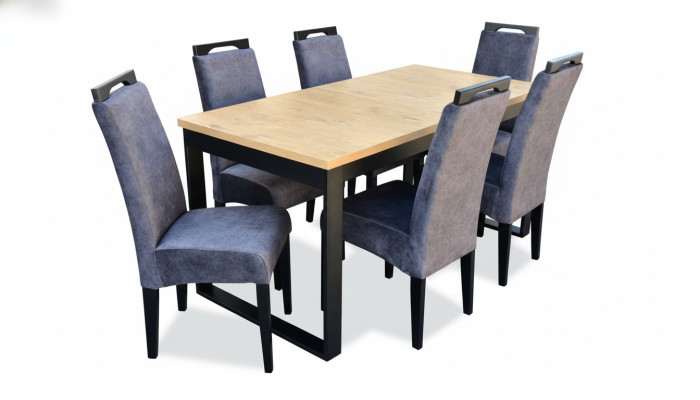 Juego de comedor clásico rectangular con mesa y 6 sillas, grupo de sillones de 7 piezas.