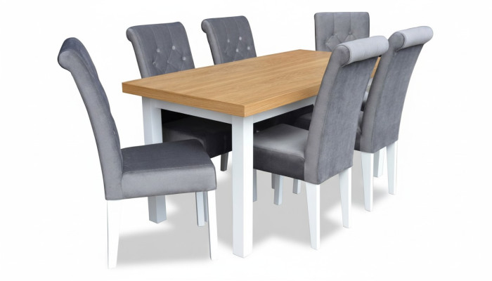 Silla de salón Mesa de comedor con 6 sillas Juego de comedor Grupo de mesa de comedor Set de muebles de 7 piezas