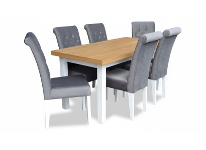Silla de salón Mesa de comedor con 6 sillas Juego de comedor Grupo de mesa de comedor Set de muebles de 7 piezas