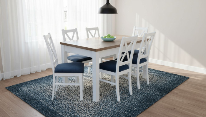 Mesa de comedor conjunto de mesa 6 sillas silla comedor conjunto mesa madera textil 7 piezas