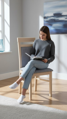 Comedor 1 x Silla con respaldo Juego de sillones Silla de comedor de madera Cojín de asiento acolchado