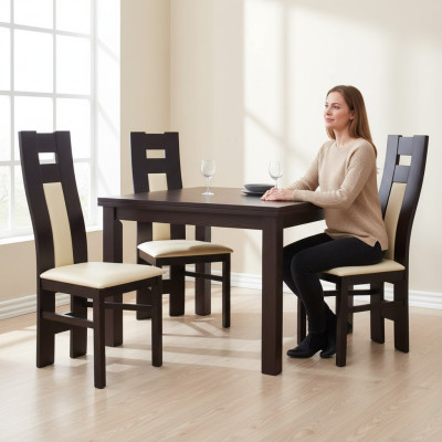 Juego de sillas de madera 1x silla de madera maciza silla de comedor sillas de diseñador sillas de comedor.
