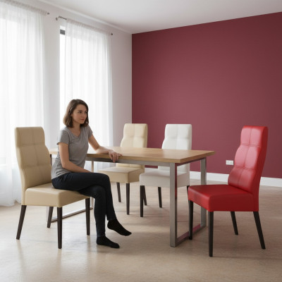 Silla de diseñador Lujo Sillón Tapizado Sillas Comedor de Gastro Diseño Asiento Nuevo