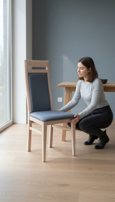 Sillas de comedor 1x sillón silla de salón silla de comedor madera tapizada silla de madera nueva