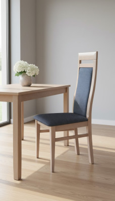 Sillas de comedor 1x sillón silla de salón silla de comedor madera tapizada silla de madera nueva