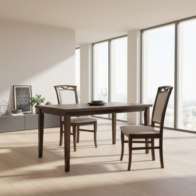 Silla de comedor de madera maciza, silla de diseñador de tela de madera, sillas de comedor.