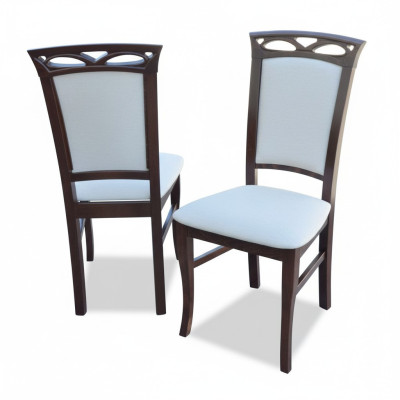 Silla de comedor de madera maciza, silla de diseñador de tela de madera, sillas de comedor.
