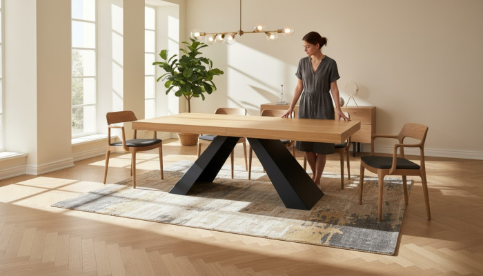 mesas de lujo muebles diseñador Mesa de comedor de madera Moderna mesa de comedor de sala de estar