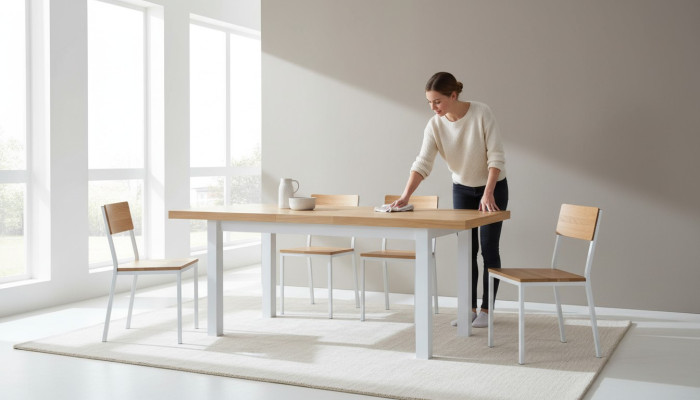 Mesa de comedor estilo moderno Mesa de comedor de lujo de madera mobiliario de lujo sala de estar sala de estar