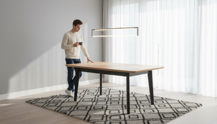 Mesa de diseñador, mesa de conferencia de comedor de lujo, muebles de lujo de madera para el hogar.
