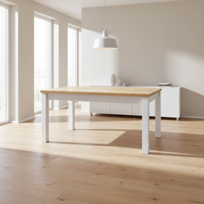Mesa de comedor Grupo de mesas de madera para sala de estar Diseño de nuevos muebles de 160 cm.