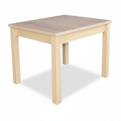 Elegante mesa de comedor con tapa de madera en color beige para comedor moderno.