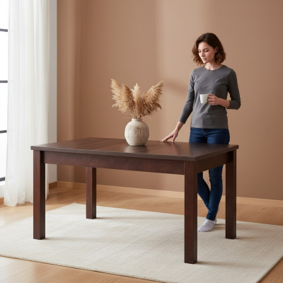 Mesa de comedor Mesa Comedor Sala de estar Madera Diseño Lujo Moderno 80x140/180 Nuevo